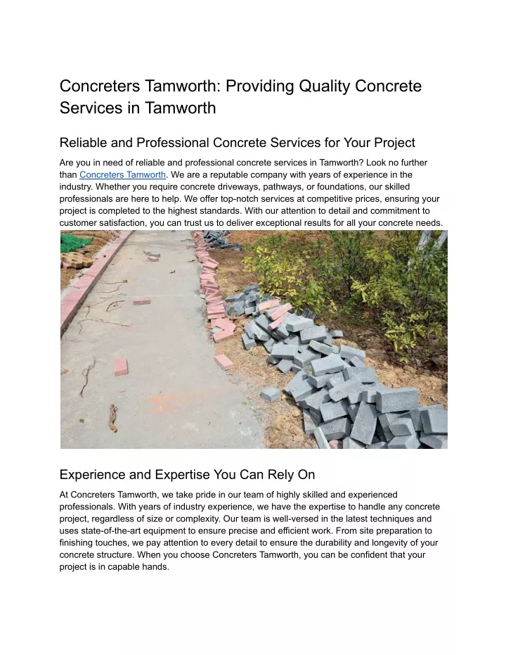 concreters tamworth providing quality concrete