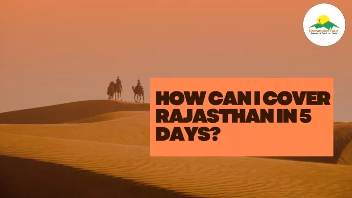 how can i cover rajasthan in 5 days