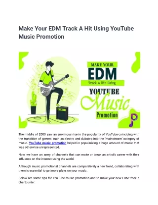 Make Your EDM Track A Hit Using YouTube