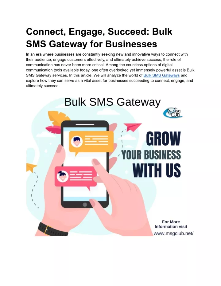 connect engage succeed bulk sms gateway
