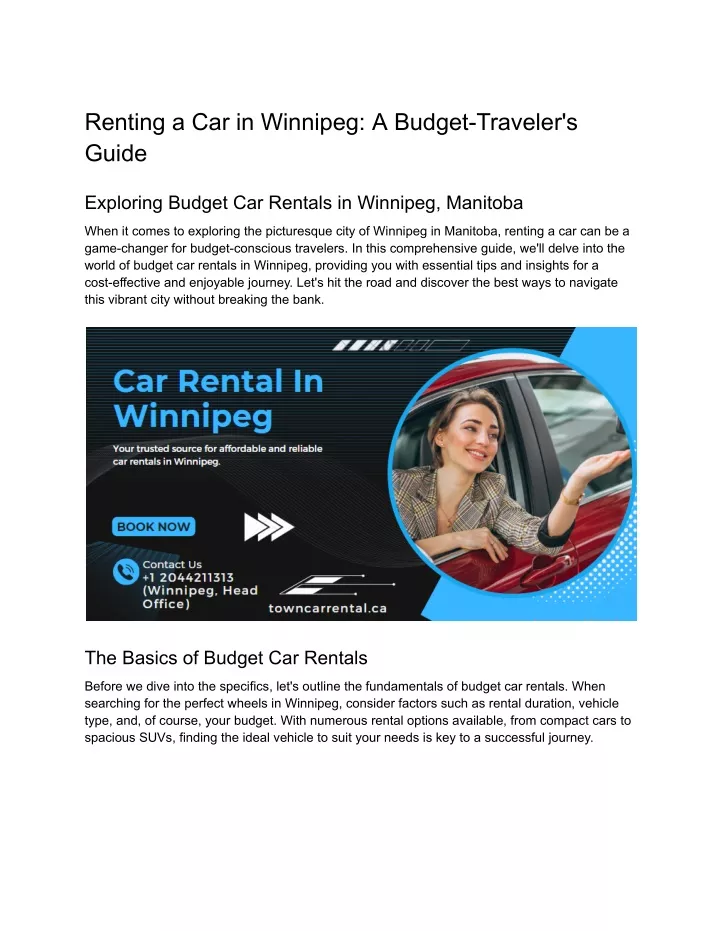 renting a car in winnipeg a budget traveler
