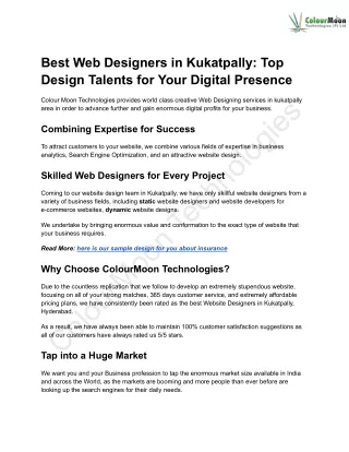 _Best Web Designers in Kukatpally_ Top Design Talents for Your Digital Presence