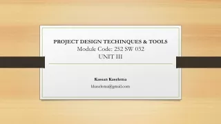 Project design techniques & Tools