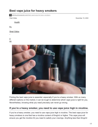 best vape juice for heavy smokers