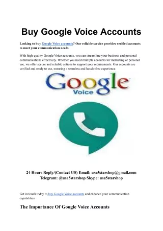 Buy Google Voice Accounts