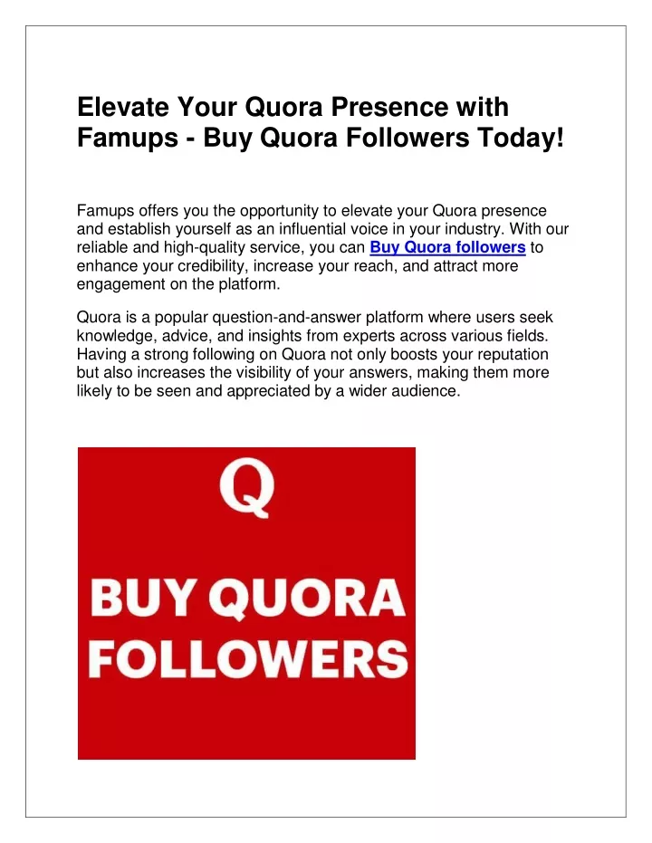 elevate your quora presence with famups buy quora