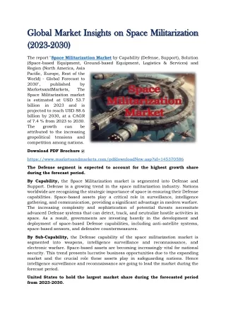 global market insights on space militarization