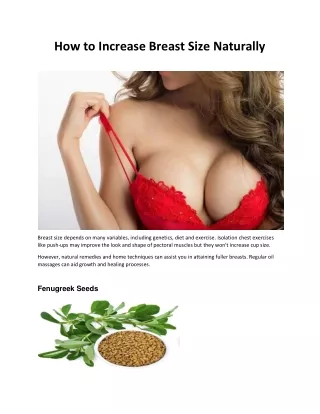 How to Increase Breast Size Naturally