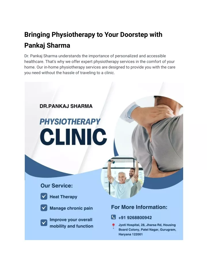 bringing physiotherapy to your doorstep with