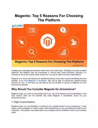 magento top 5 reasons for choosing the platform