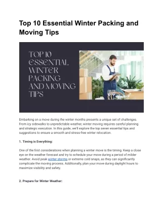 winter moving suggestions