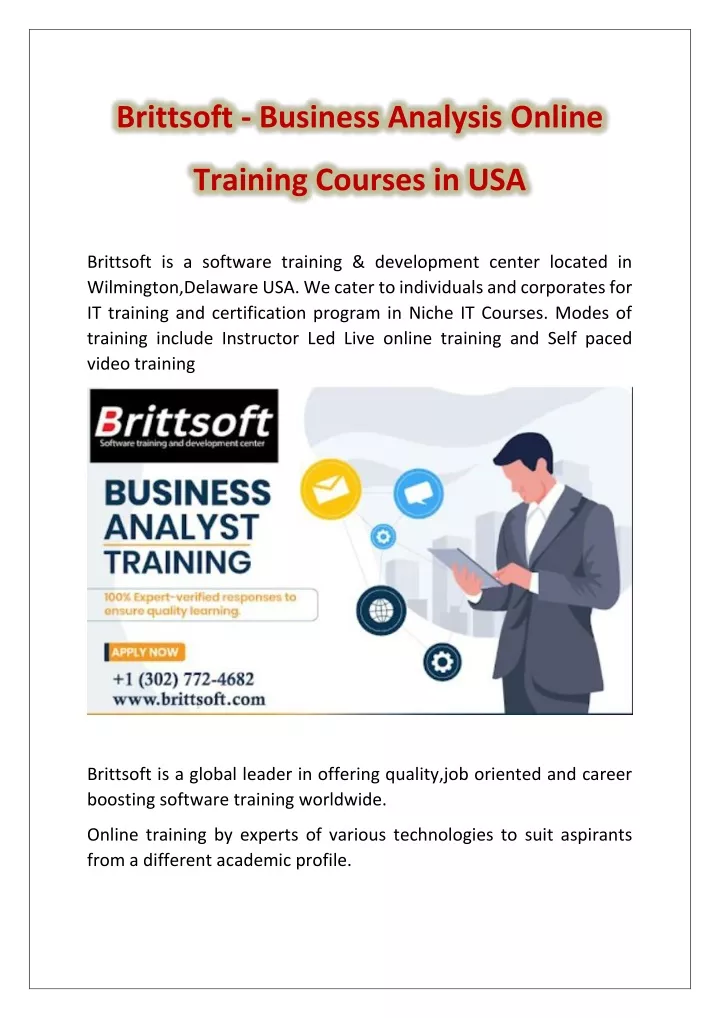 brittsoft business analysis online