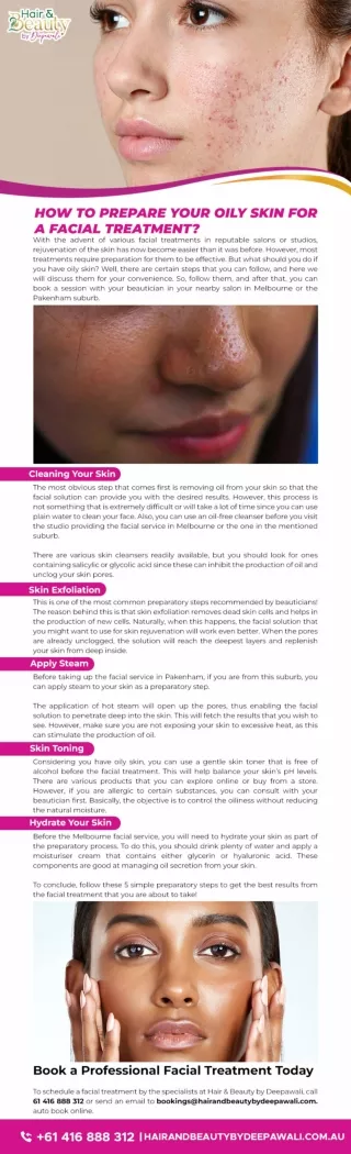 HOW TO PREPARE YOUR OILY SKIN FOR A FACIAL TREATMENT