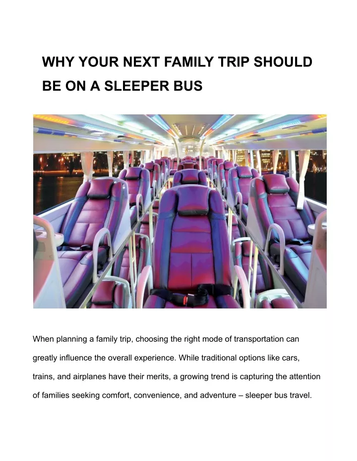 why your next family trip should