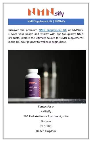 NMN Supplement UK | NMNsify