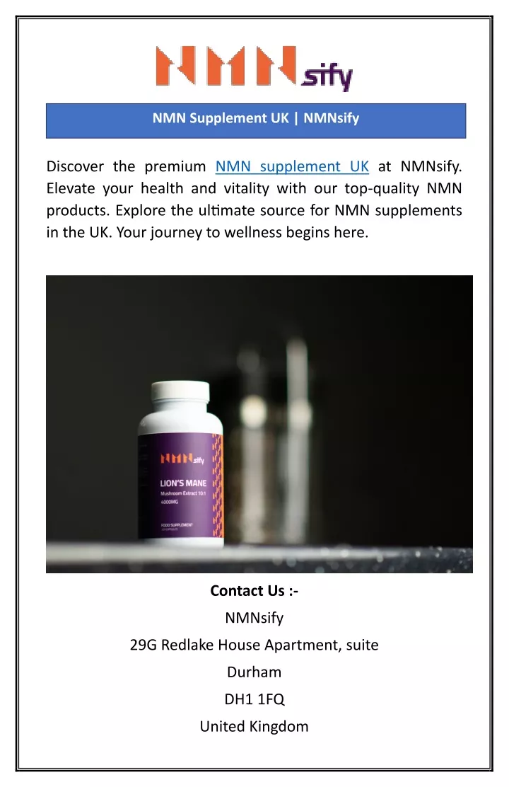 nmn supplement uk nmnsify