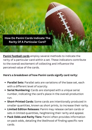how do panini cards indicate the rarity