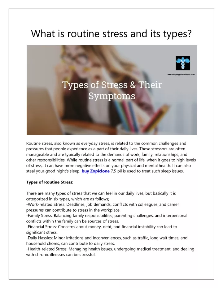 what is routine stress and its types
