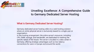 Germany Dedicated SEffortless Management: Germany Dedicated Servererver Hosting.