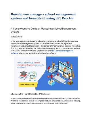 How do you manage a school management system and benefits of using it_ _ Proctur