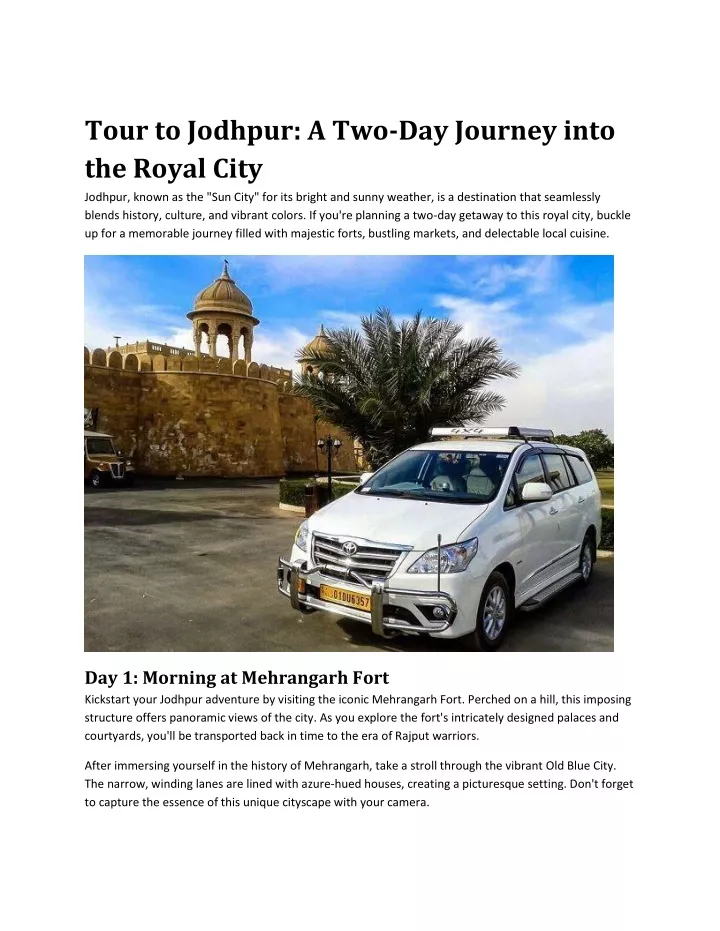 tour to jodhpur a two day journey into the royal
