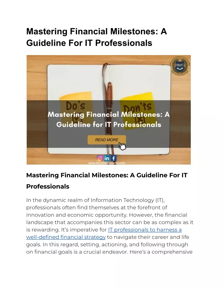 mastering financial milestones a guideline