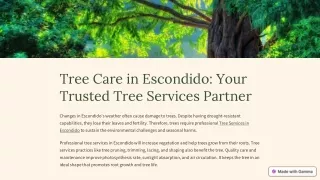 Tree Care Excellence in Escondido: Your Trusted Tree Services Partner