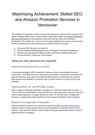 Amazon Marketing Services in Vancouver