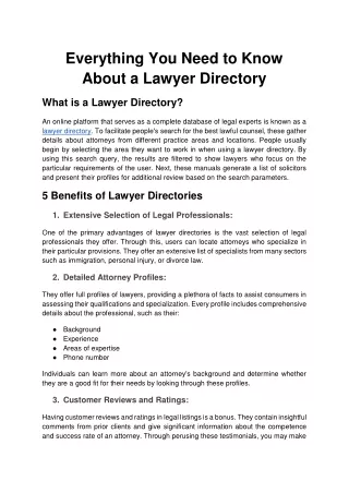 Everything You Need to Know About a Lawyer Directory