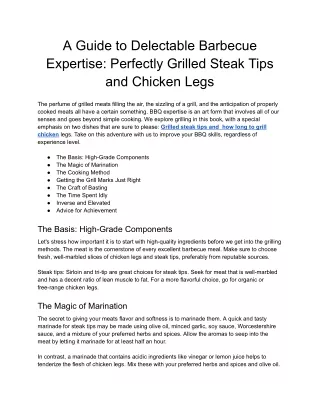 a guide to delectable barbecue expertise