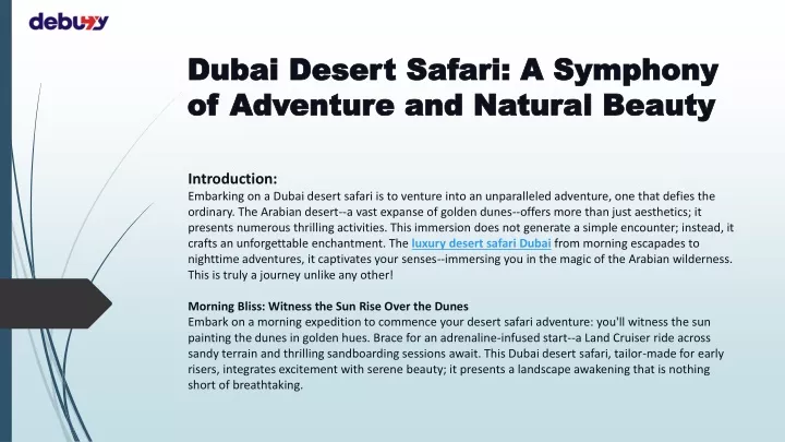 dubai desert safari a symphony of adventure