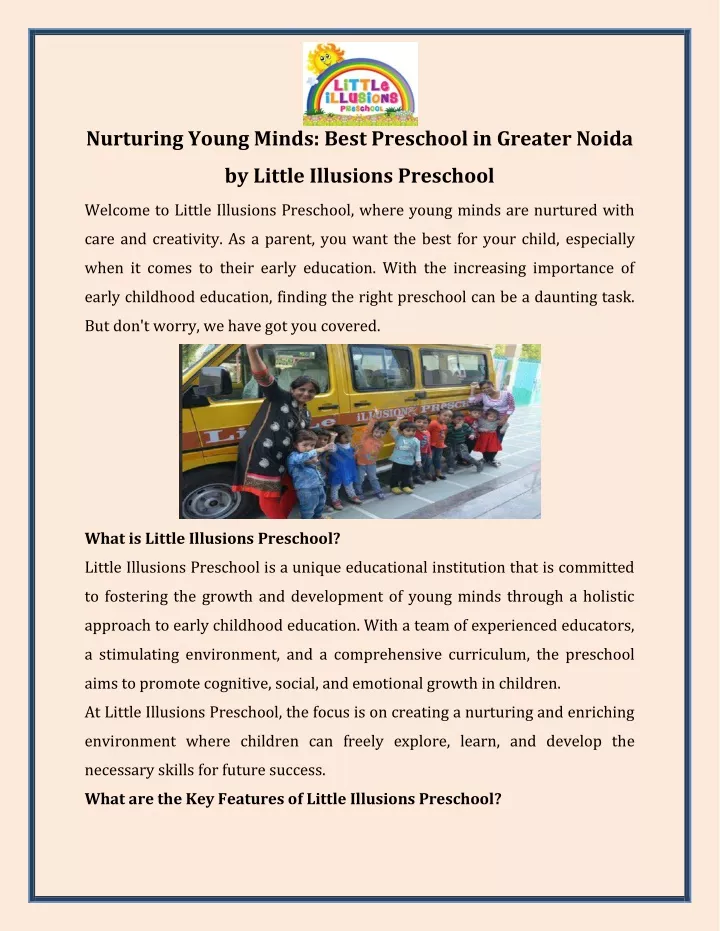 nurturing young minds best preschool in greater