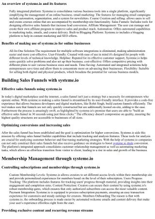 an overview of systeme io and its features