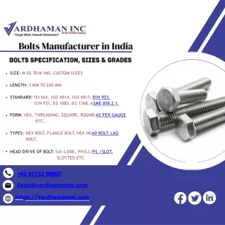 Bolts Manufacturer | Nut Manufacturer | Screw Manufacturer | Threaded Rods Manuf
