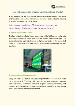 how led screens can improve your promotional