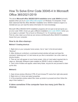 how to solve error code 30045 4 in microsoft