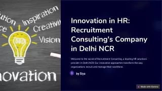 Innovation in HR Recruitment-Consulting Company in Delhi NCR