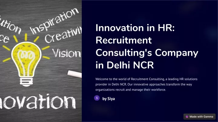innovation in hr recruitment consulting s company