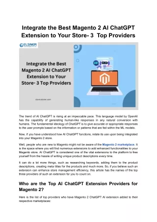 integrate the best magento 2 ai chatgpt extension