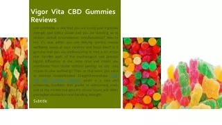 Vigor Vita CBD Gummies Reviews