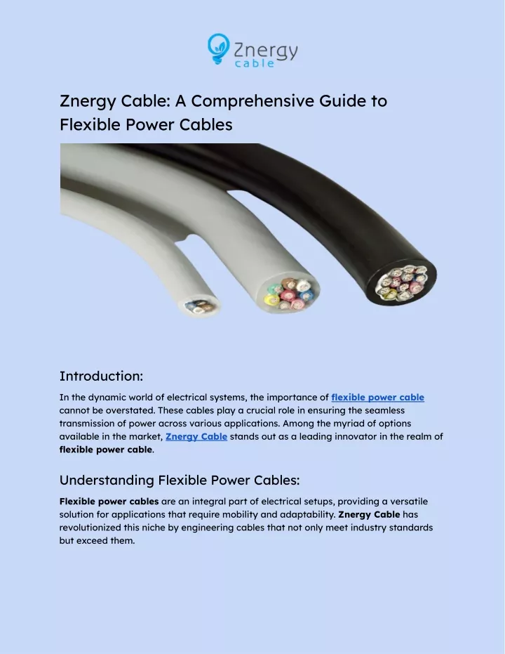 znergy cable a comprehensive guide to flexible