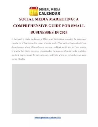 Social Media Marketing Company in India | Digital Media Calendar