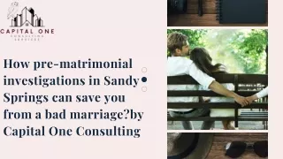 Save your marriage through Pre-matrimonial Investigation in Sandy Springs