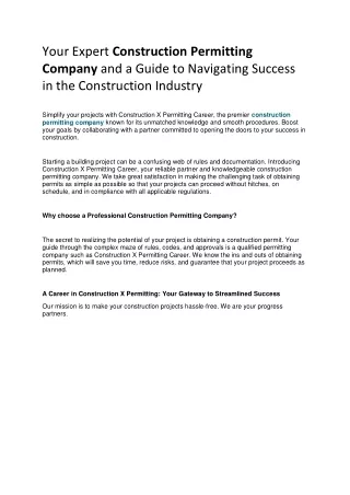 Your Expert Construction Permitting Company and a Guide to Navigating Success in the Construction Industry