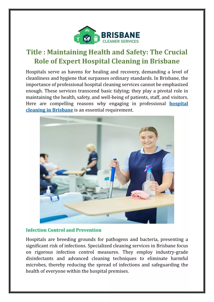 title maintaining health and safety the crucial