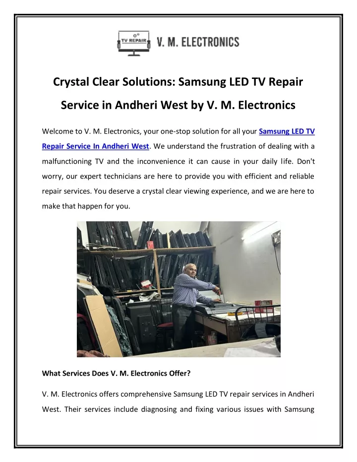 crystal clear solutions samsung led tv repair
