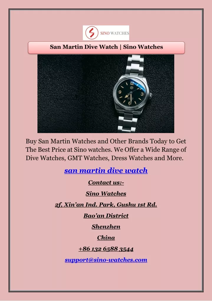 san martin dive watch sino watches