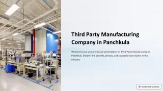 Third Party Manufacturing Company in Panchkula