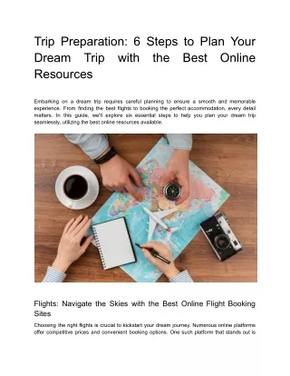 Trip Preparation_ 6 Steps to Plan Your Dream Trip with the Best Online Resources