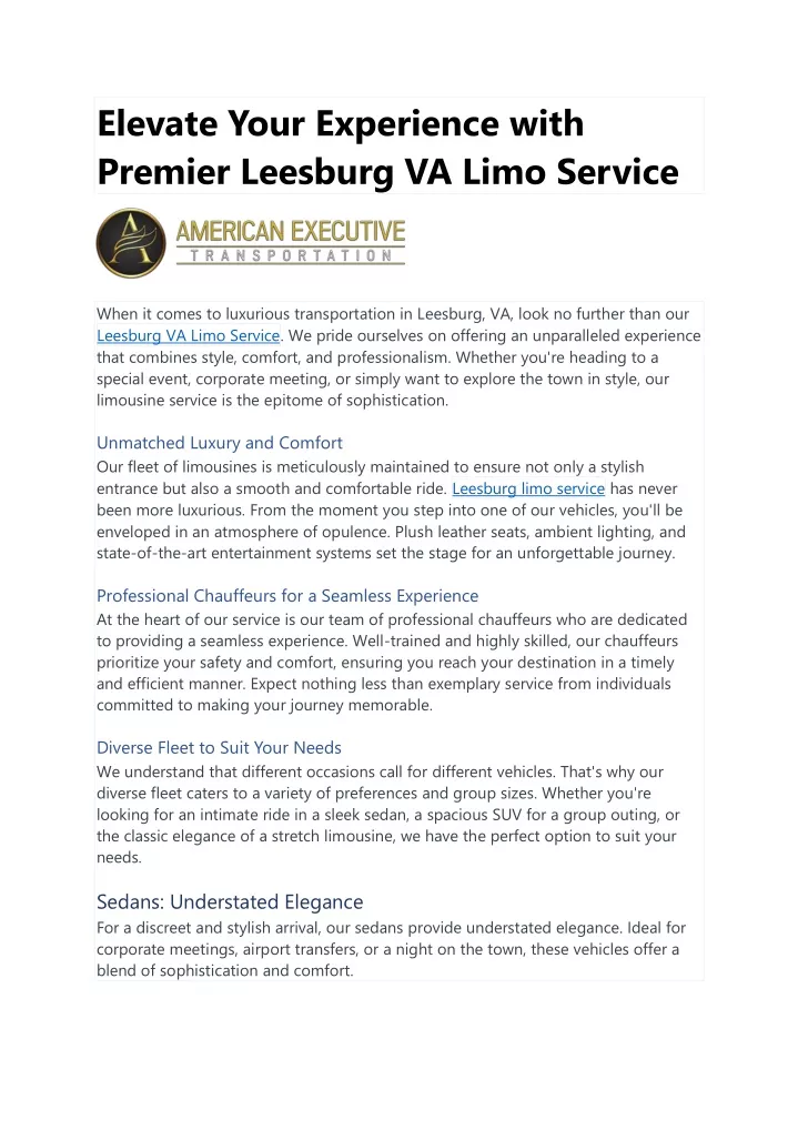 elevate your experience with premier leesburg